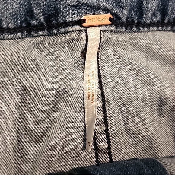 Free People Paperbag Blue Denim Skirt - Picture 2 of 4